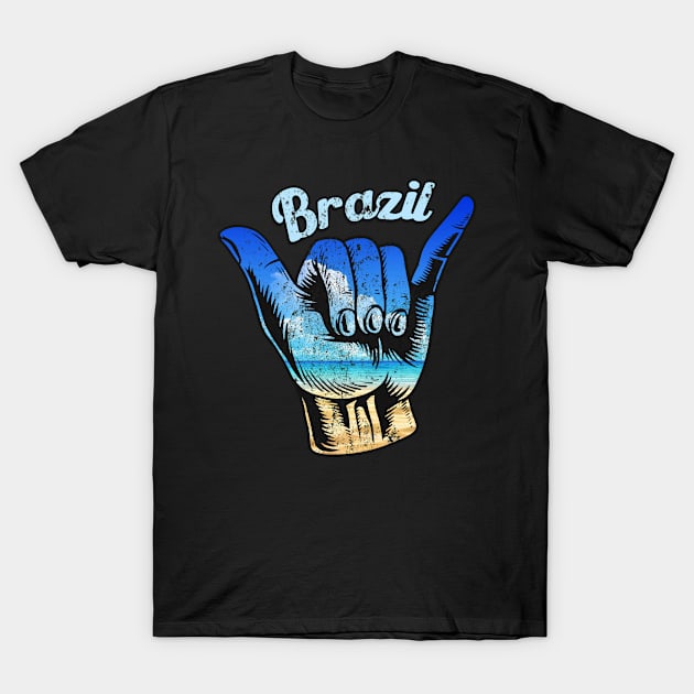 Brazil shaka hand. Brazil surfing . Perfect present for mother dad friend him or her T-Shirt by SerenityByAlex